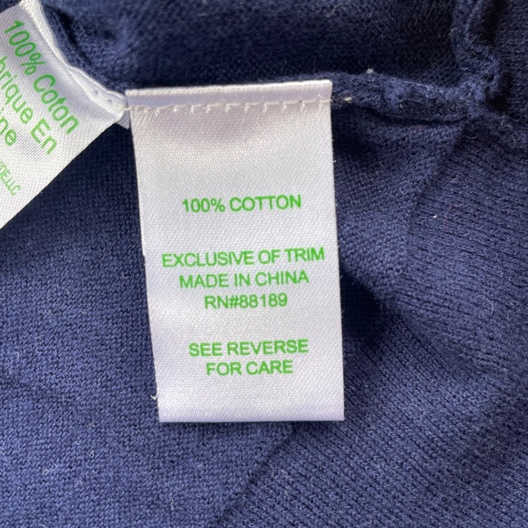 Lilly Pulitzer Ainsley Sweater True Navy Coral Size Small - Picture 3 of 5